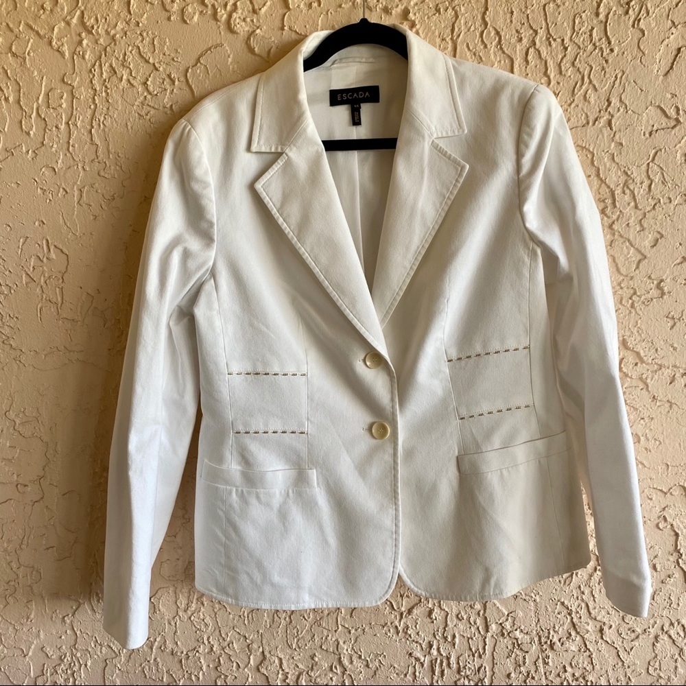 ESCADA Women's White Suit Jacket Blazer Size 44